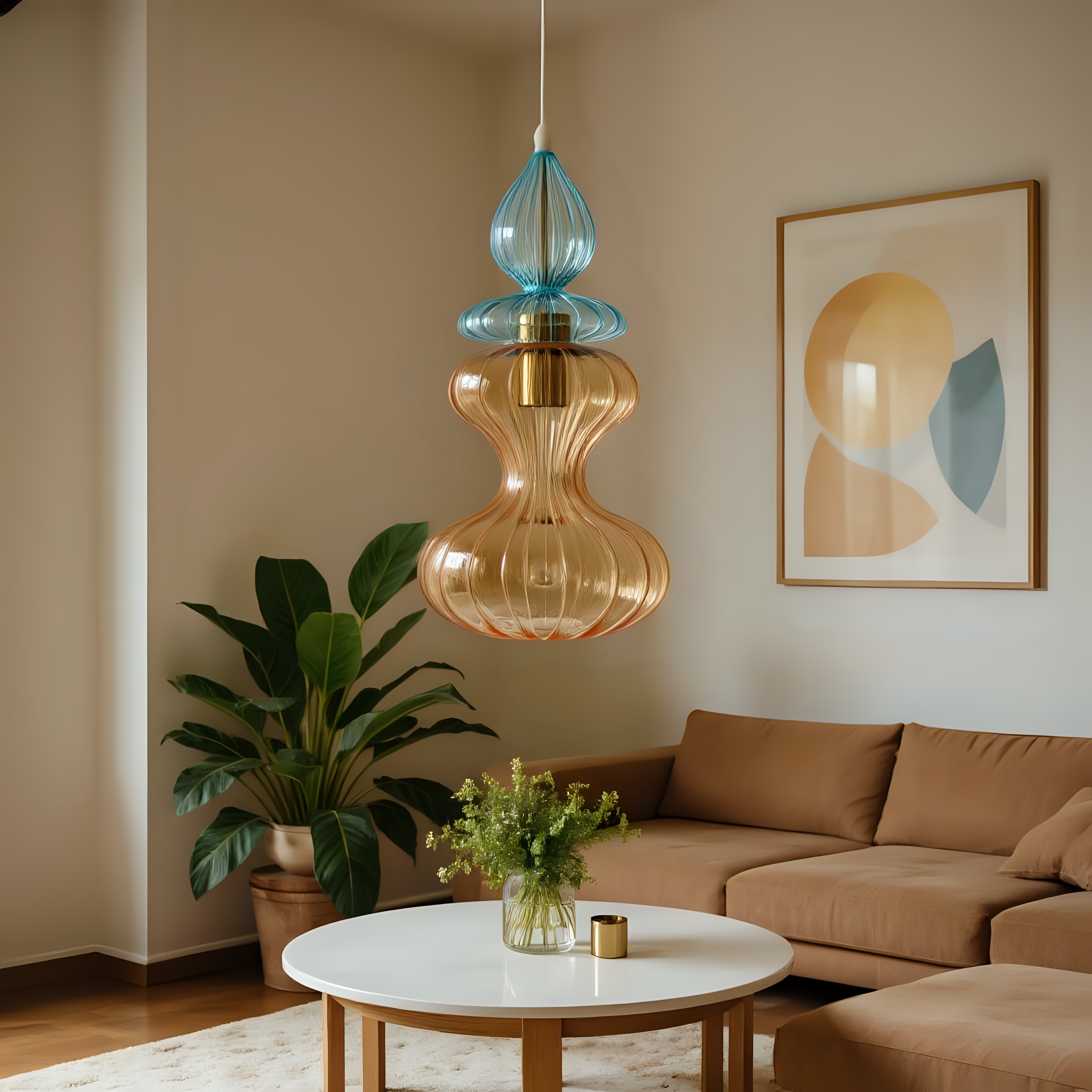 Hand Blown Glass Pendant Light